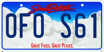 SD license plate 0FOS61