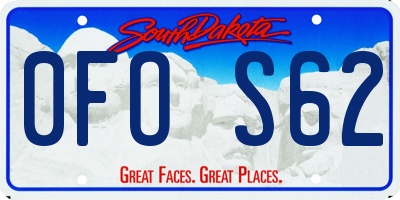 SD license plate 0FOS62