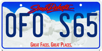 SD license plate 0FOS65