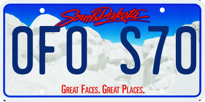 SD license plate 0FOS70