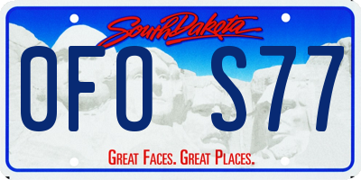 SD license plate 0FOS77