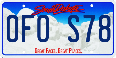 SD license plate 0FOS78