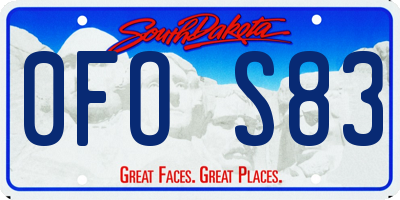 SD license plate 0FOS83