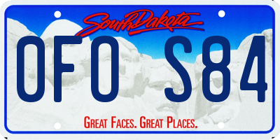 SD license plate 0FOS84
