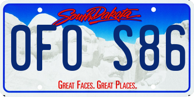 SD license plate 0FOS86