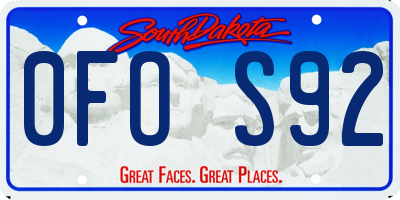 SD license plate 0FOS92
