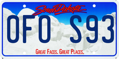 SD license plate 0FOS93