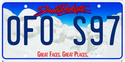 SD license plate 0FOS97