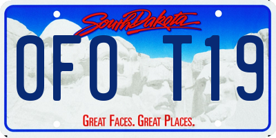 SD license plate 0FOT19