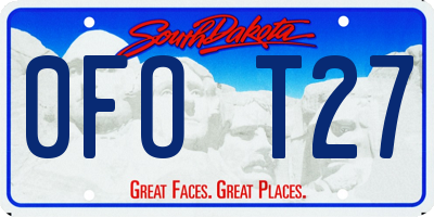 SD license plate 0FOT27
