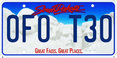 SD license plate 0FOT30