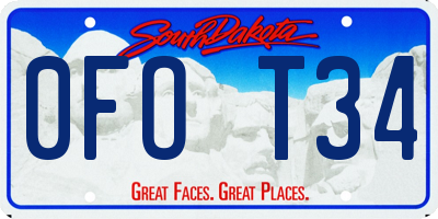 SD license plate 0FOT34