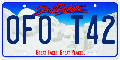 SD license plate 0FOT42