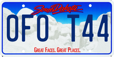 SD license plate 0FOT44