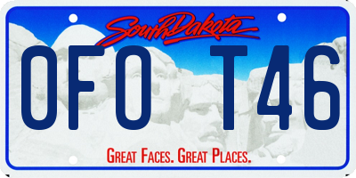 SD license plate 0FOT46