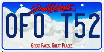SD license plate 0FOT52