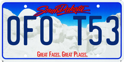 SD license plate 0FOT53