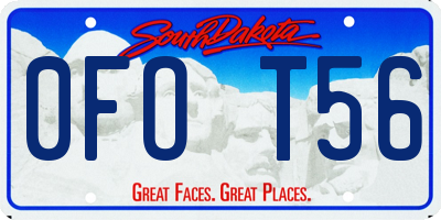 SD license plate 0FOT56