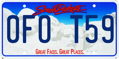 SD license plate 0FOT59