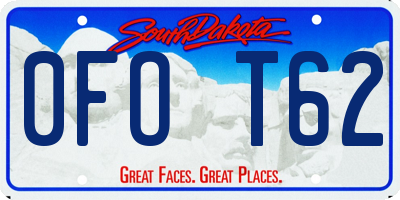 SD license plate 0FOT62