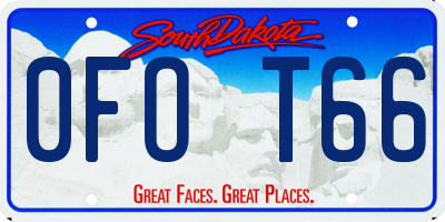 SD license plate 0FOT66