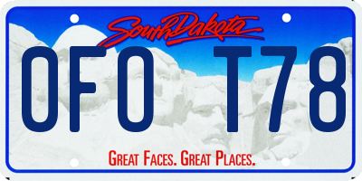 SD license plate 0FOT78