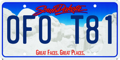 SD license plate 0FOT81