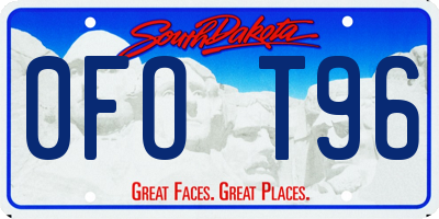 SD license plate 0FOT96