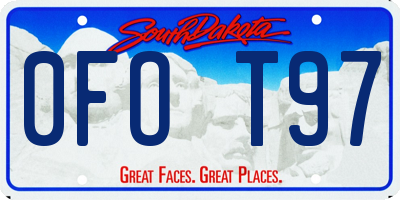 SD license plate 0FOT97