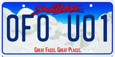 SD license plate 0FOU01