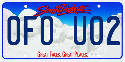 SD license plate 0FOU02
