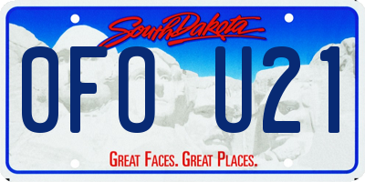 SD license plate 0FOU21