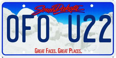 SD license plate 0FOU22