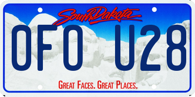 SD license plate 0FOU28
