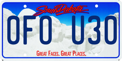 SD license plate 0FOU30