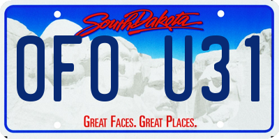 SD license plate 0FOU31
