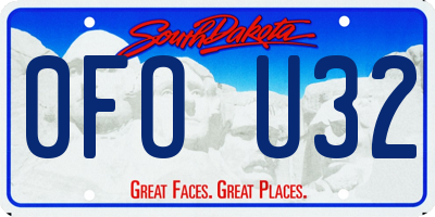 SD license plate 0FOU32