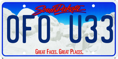 SD license plate 0FOU33
