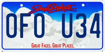 SD license plate 0FOU34