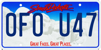 SD license plate 0FOU47