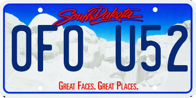 SD license plate 0FOU52