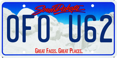 SD license plate 0FOU62
