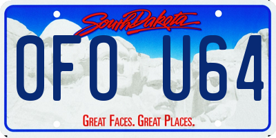 SD license plate 0FOU64