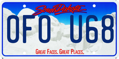 SD license plate 0FOU68