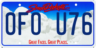 SD license plate 0FOU76