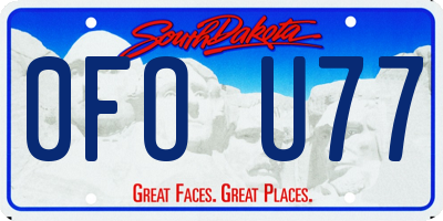 SD license plate 0FOU77