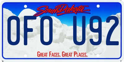 SD license plate 0FOU92