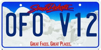 SD license plate 0FOV12