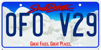 SD license plate 0FOV29