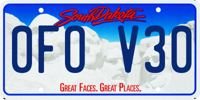 SD license plate 0FOV30